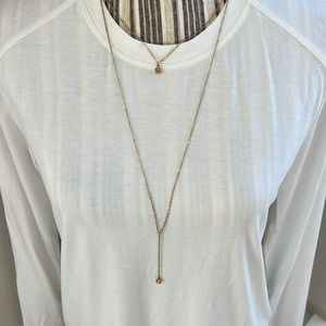 Lulu’s Layered Necklace with Peach Colored Jewels